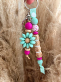 Porte clés double floral